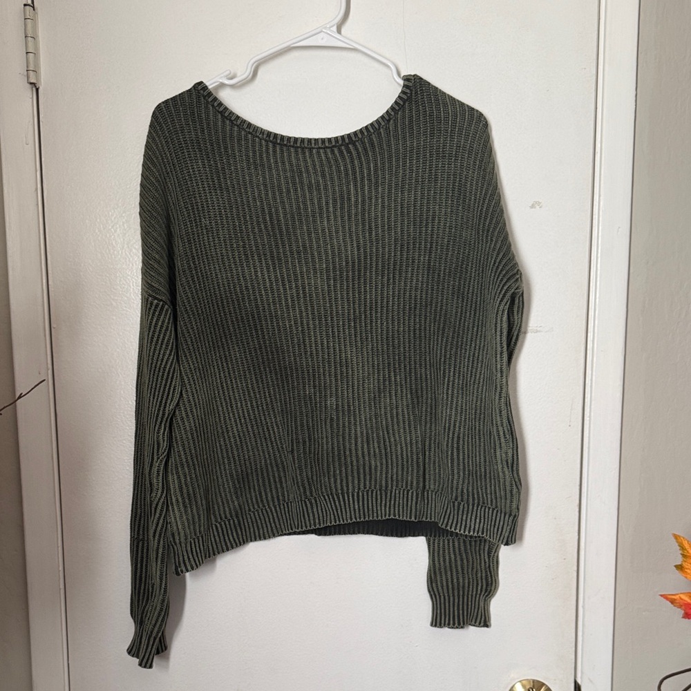 Brandy Melville Dark Green Crew Neck Sweater